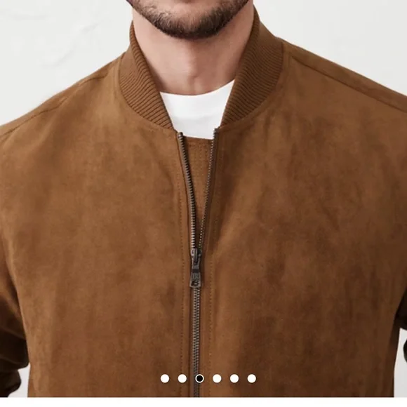 Banana Republic Vegan Suede Bomber Jacket. Size Large. EUC. BROWN - Picture 5 of 7